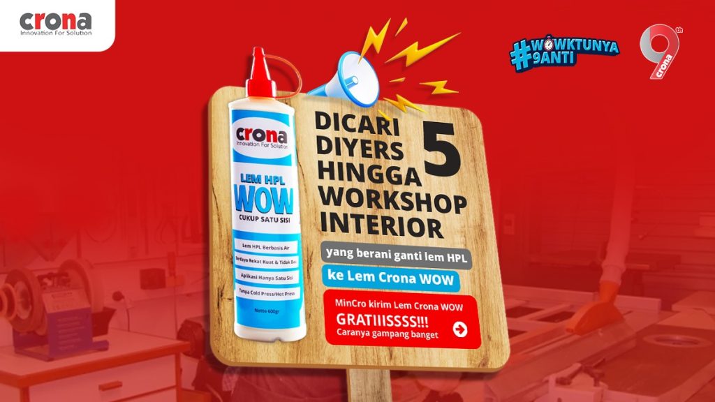 DICARI!! 5 DIYers dan WORKSHOP INTERIOR yang Berani Ganti ke Lem Crona WOW