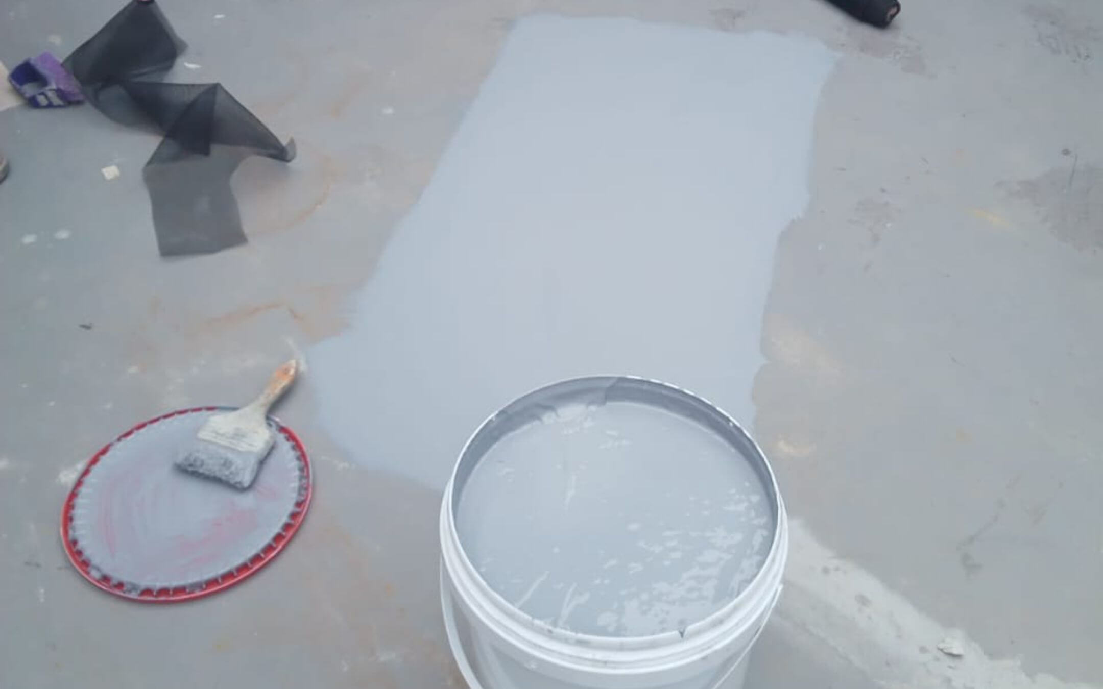 waterproofing dak beton, Cat pelapis anti bocor, waterproofing dinding, cat anti bocor, lapisan anti bocor, Waterproofing Cronaproofa 1K.