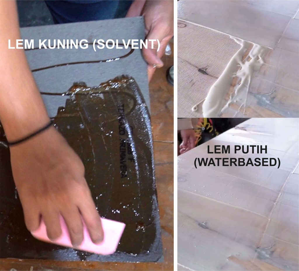 Lem solvent lem waterbased