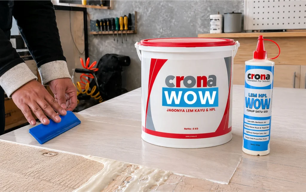 Waktu Kering Lem Waterbased untuk Pasang HPL dan Decosheet, Cek Ini!