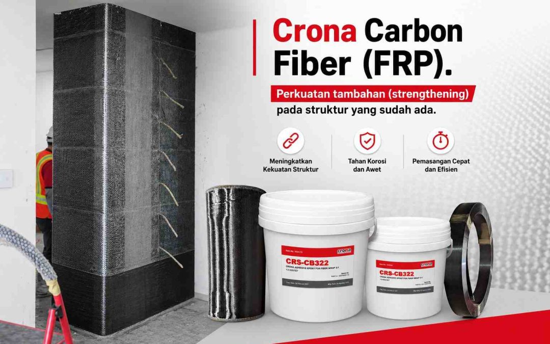 FRP, Crona Carbon fiber, perkuatan beton, perkuatan kolom, Crona, Carbon fiber beton