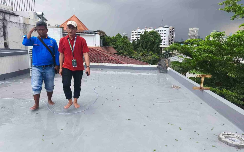 waterproofing dak beton, cronaproofa hybrid pu 1k, waterproofing pu, pelapis anti bocor, project reference, perbaikan atap bocor, perbaikan dak beton bocor