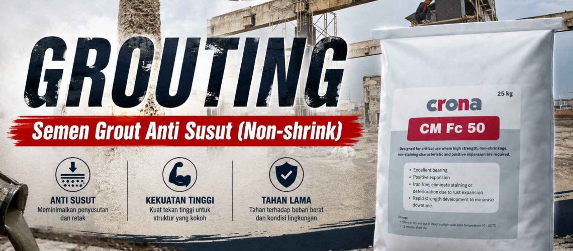 Grouting, semen grouting, non shrink grout,non shrink grouting, semen non shrink, grout non shrink, mortar grouting, semen grout beton, grouting beton, semen grouting berkekuatan tinggi, semen grouting non shrink, perbaikan kolom beton, perkuatan kolom beton, perbaikan struktur kolom beton, perbaikan beton retak, repair kolom beton, repair concrete column, perbaikan beton struktural, mortar perbaikan kolom beton, grouting untuk kolom beton, non shrink grout untuk kolom beton, grout untuk sambungan beton, grout untuk struktur beton, perbaikan beton rusak, memperkuat struktur beton, mengisi rongga beton, grout anti susut, semen grouting cepat mengeras, semen grout high strength, semen grouting untuk perbaikan kolom beton, non shrink grout untuk struktur beton, grout untuk memperkuat kolom beton, material perbaikan kolom beton, grout non shrink mutu tinggi, semen grouting anti susut, grout untuk mengisi celah beton, material repair beton struktural, semen grout untuk anchor bolt, solusi perbaikan kolom beton, harga semen grouting non shrink, produk non shrink grout terbaik, semen grouting untuk proyek gedung, Crona CM FC 50, Crona CM FC 50 grouting