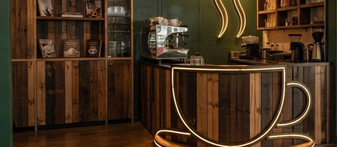 interior coffee shop, interior kayu, lem kayu kuat, lem crona 234 sr, interior kopi